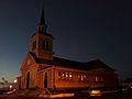 Église Notre-Dame de la Bonne-Délivrance photographiée de nuit