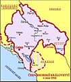 Кралството Црна Гора во 1914 година, со новоосвоените територии.