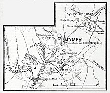 Гумры и ближайшие населенные пункты, карта 1912 года