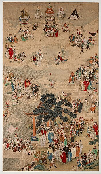 Qing dynasty painting of the Chinese pantheon.