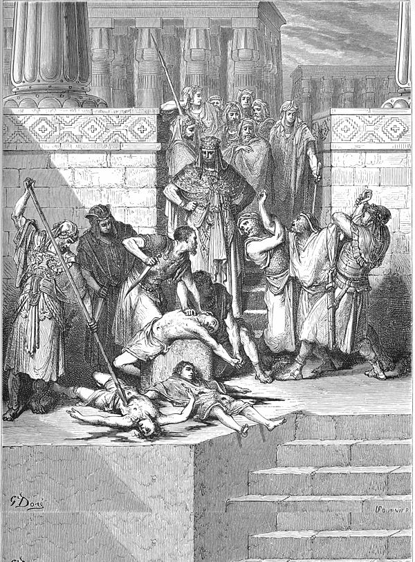 Zedekiah's sons are slaughtered before his eyes, by Gustave Doré