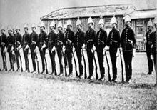 Members of the NWMP at Fort Calgary, 1875 1875Mounties.jpg