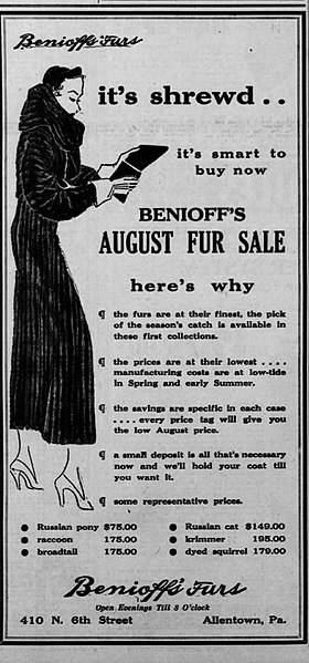 File:1934 - Benioff's Furs - 9 Aug MC - Allentown PA.jpg