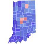 1998 United States Senate election in Indiana results map by county.svg