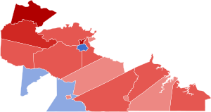 2010 general election in Virginia's 4th congressional district by county.svg