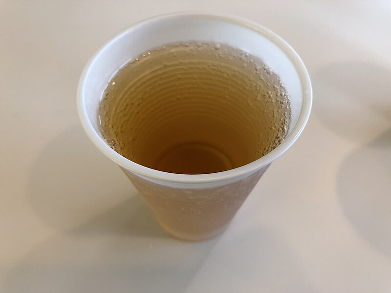 File:2019-07-20 08 09 51 A serving of apple juice in a plastic cup at the Marriott Residence Inn on Katy Mills Parkway in Katy, Fort Bend County, Texas.jpg