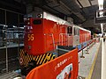 港铁已退役的56号机车，于“站见”展览中停泊在红磡站展出