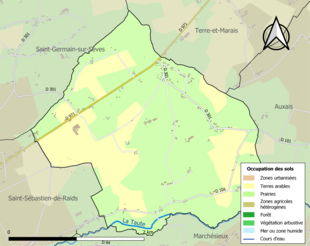 Kolorowa mapa przedstawiająca użytkowanie gruntów.