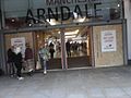 Damaged entrance to Manchester Arndale Centre