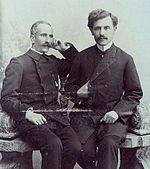 Əbdürrəhim bəy Haqverdiyev Həbib bəy Mahmudbəyovla birlikdə (1890-cı il)