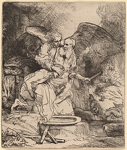Abraham's Sacrifice (1655 etching by Rembrandt in the National Gallery of Art) Abraham's Sacrifice.jpg