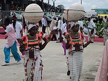 Dancers of Adamawa state in their cultural adornment