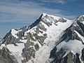 Il versante sud-est dell'Aiguille de Bionnassay, l'unico in territorio italiano