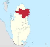 Mapa Kataru se zvýrazněným Al Khorem