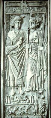 Consular diptych of Anicius Faustus Albinus Basilius, the last regularly-appointed consul (AD 541) AlbinusBasilius.jpg