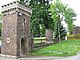 Partes conservadas del sistema de puertas del castillo demolido en el Parque Altfranken