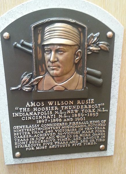 Plaque of Amos Rusie at the Baseball Hall of Fame