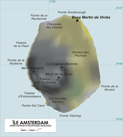 Kaart van Île Amsterdam