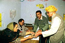 An old man at a Polling booth to cast his vote during Assembly Elections of Delhi on 1 December 2003 (Monday) An old man at a Polling booth to cast his vote during Assembly Elections of Delhi on December 1, 2003 (Monday).jpg
