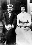Tjechov och Olga, 1901, på smekmånad.