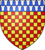 Arms of Chichester: Chequy or and gules, a chief vair Arms of Chichester.svg