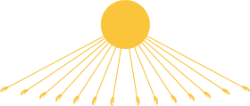 Représentation d'Aton pendant la période amarnienne sous la forme d'un disque solaire d'où s'échappent des rayons solaires terminés par des mains.