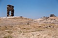 Barracks, Qasr Ibn Wardan Complex (قصر ابن وردان), Syria - Distant view of remains of barracks entrance and wall from northeast - PHBZ024 2016 3733 - Dumbarton Oaks.jpg