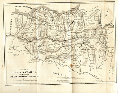 Lehen Karlistaldi amaierako mapa (1842)