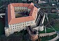 Zračni pogled na bastijone na gradu Siklós (Madžarska)