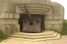 150 mm Second World War German gun emplacement in Normandy