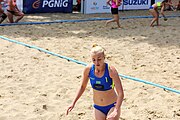 Deutsch: Beachhandball Europameisterschaften 2019 (Beach handball Euro); Tag 2: 3. Juli 2019 – Frauen, Vorrunde Gruppe D, Nordmazedonien-Ukraine 1:2 (15:26, 23:22, 6:8) English: Beach handball Euro; Day 2: 3 July 2019 – Women Preliminary Round Group D – North Macedonia-Ukraine 1:2 (15:26, 23:22, 6:8)