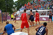 Deutsch: Beachhandball bei den Olympischen Jugendspielen 2018; Tag 7, 13. Oktober 2018; Jungen, Spiel um Platz Drei– Argentinien-Kroatien 2:0 English: Beach handball at the 2018 Summer Youth Olympics at 13 October 2018 – Boys Bronze Medal Match – Argentina-Croatia 2:0