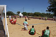 Deutsch: Beachhandball bei den Olympischen Jugendspielen 2018; Tag 4, 10. Oktober 2018; Jungs, Vorrunde, Gruppe A - Uruguay-Ungarn 0:2 English: Beach handball at the 2018 Summer Youth Olympics at 10 October 2018 – Boys Preliminary Round Group A – Uruguay-Hungary 0:2