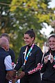 Deutsch: Beachhandball bei den Olympischen Jugendspielen 2018 in Buenos Aires; Tag 7, 13. Oktober 2018; Medaillenzeremonie Mädchen - Gold: Argentinien, Silber: Kroatien, Bronze: Ungarn English: Beach handball at the 2018 Summer Youth Olympics in Buenos Aires at 13 October 2018 – Medal Ceremony Girls - Gold: Argentina, Silver: Croatia, Bronze: Hungary Español: Handball de playa en los Juegos Olimpicos de la Juventud Buenos Aires 2018 en 13 de octubre de 2018 – Medalla Ceremonia para niñas - Oro: Argentina, Plata: Croacia, Bronce: Hungría