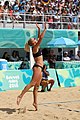 Deutsch: Beachvolleyball bei den Olympischen Jugendspielen 2018; Tag 11, 17. Oktober 2018; Jungen, Spiel um Platz 3 – USA (Devon Newberry/Lindsey Sparks)-Norwegen (Emilie Olimstad/Frida Berntsen) 1:2 (21–1/13–21/9–15) English: Beach volleyball at the 2018 Summer Youth Olympics at 17 October 2018 – Bronze Medal Match – USA (Devon Newberry/Lindsey Sparks)-Norway (Emilie Olimstad/Frida Berntsen) 1:2 (21–1/13–21/9–15)