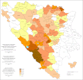 Udeo Hrvata u Bosni i Hercegovini po opštinama 1971. godine