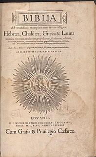 Leuven Vulgate 1547 edition of the Vulgate made by Hentenius