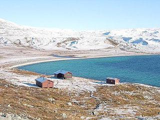 Nordre Bjøllåvatnet lake in Saltdal, Norway