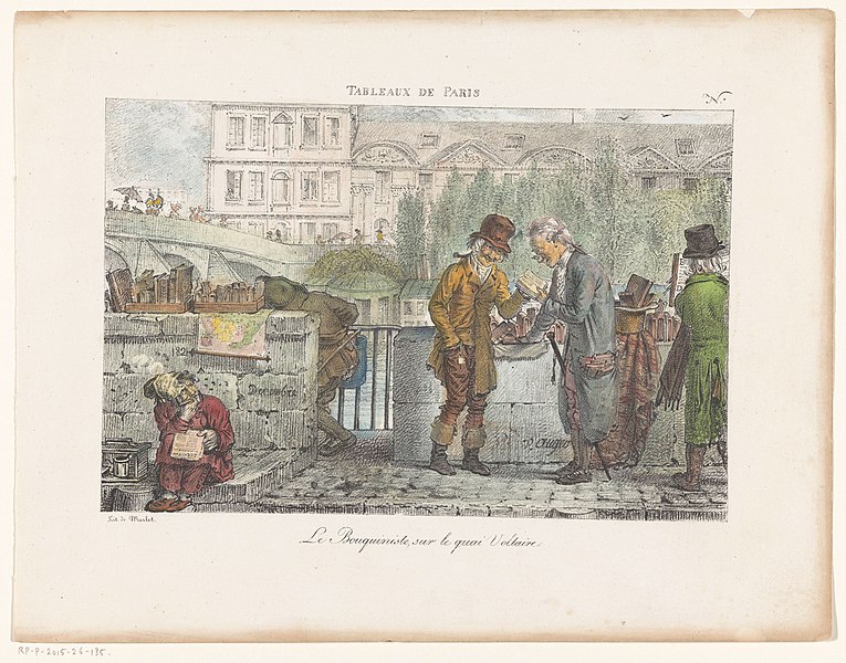 File:Boekhandelaar op de Quai Voltaire te Parijs Le Bouquiniste, sur le quai Voltaire (titel op object) Tableaux de Paris (serietitel op object), RP-P-2015-26-135.jpg