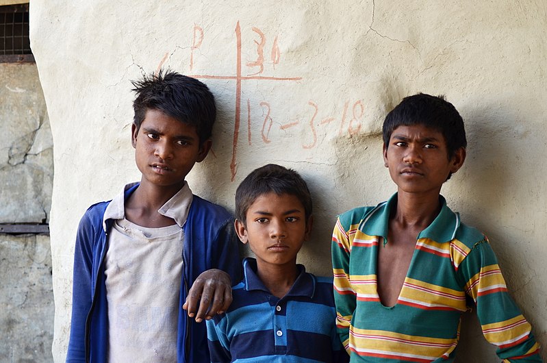 File:Boys in Mara village, Morena district, India.jpg