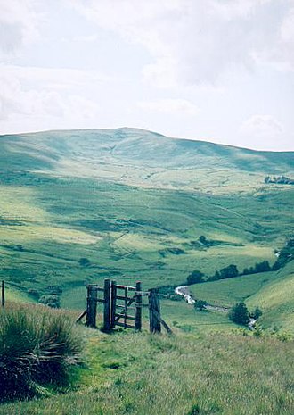 Hedgehope Hill and overlooking the Breamish Valley Breamish Valley Cheviot Hills - geograph.org.uk - 121874.jpg