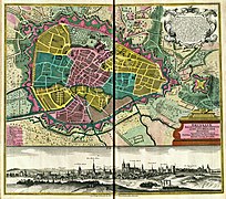 Bruxelles i 1740 (Seutter-kort)