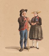 Man and woman of Entlebuch (Gabriel Lory, early 19th century) CH-NB - Luzern, Entlebuch Trachten Entlebuch - Collection Gugelmann - GS-GUGE-LORY-E-28.tif