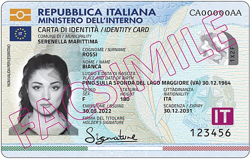 Current Italian ID card (front)