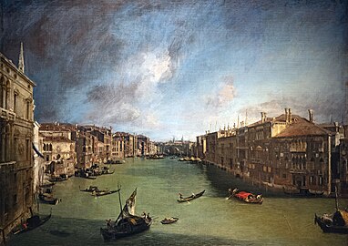 Canaletto, A Canal Grande a Palazzo Balbitól a Rialtóig, kb. 1722