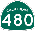 Straßenschild der California State Route 480