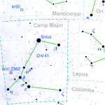 Messier 50 is found 8° north and 3° east of Sirius