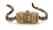 The first Carl F. Bucherer ladies' wristwatch, from 1919. Carl F. Bucherer Women's Wristwatch.jpg