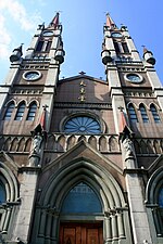 The Cathedral of the Sacred Heart of Jesus was built between 1872 and 1876,was closed by the government in 1963,and was reopened and renamed in 1980. It was recognized as a national heritage site in 2006. Cathedral of the Sacred Heart of Jesus Ningbo.jpg