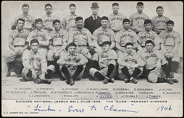 Chicago reached the World Series four times between 1906 and 1910, winning twice.